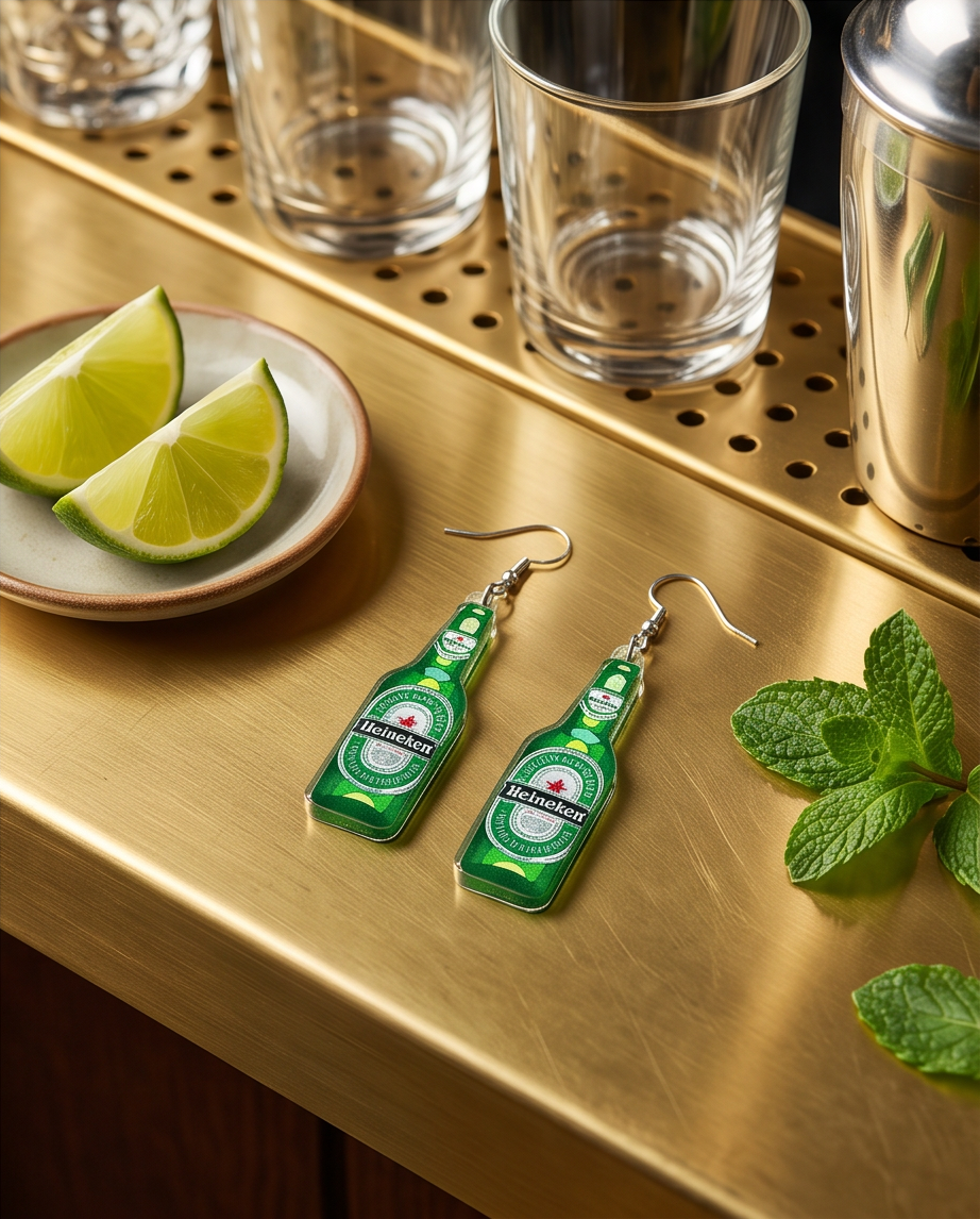 Heineken Beer Earrings