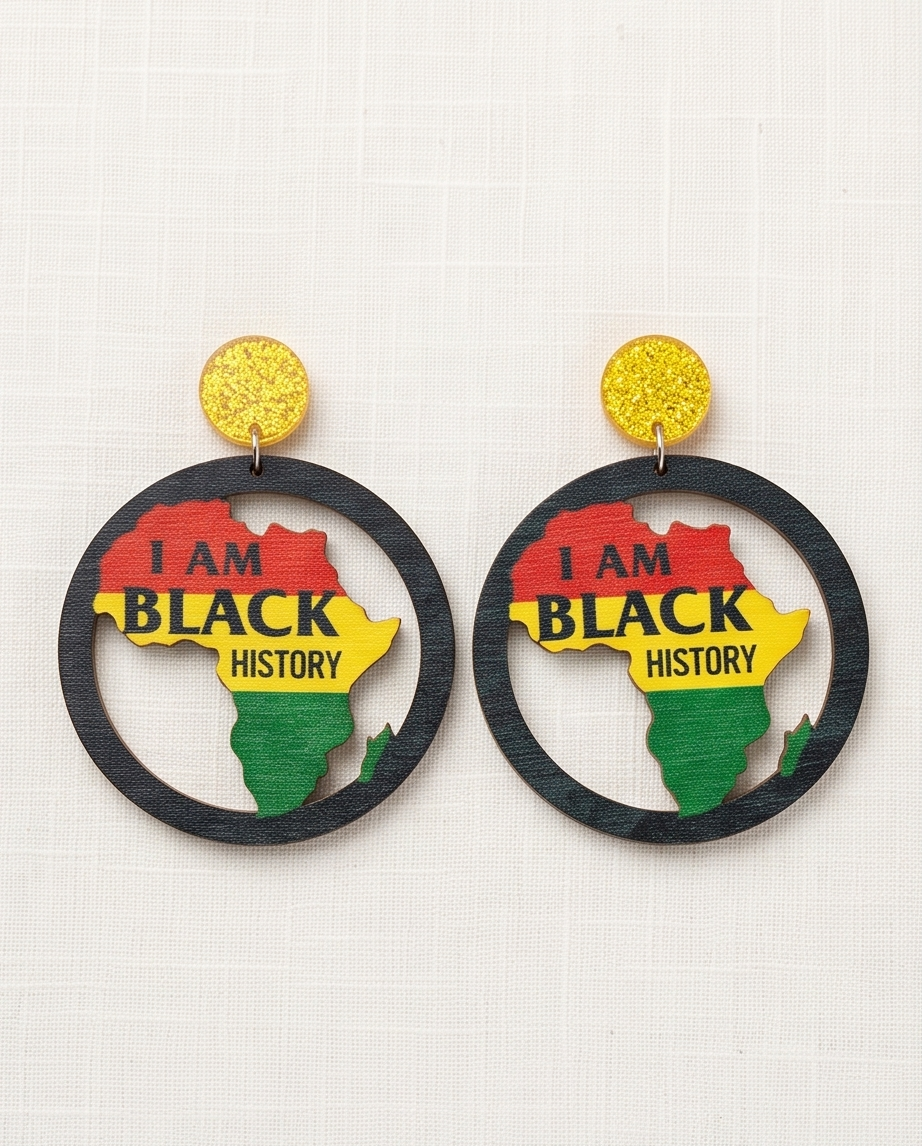 Hypoallergenic Stainless Steel Black History Earrings Australia