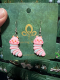 Stainless Steel Pink Worm Earrings Australia