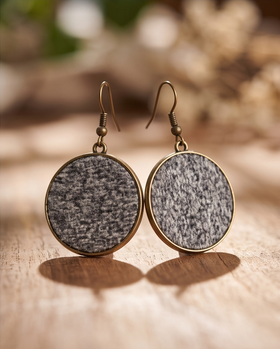 Round cork Earrings