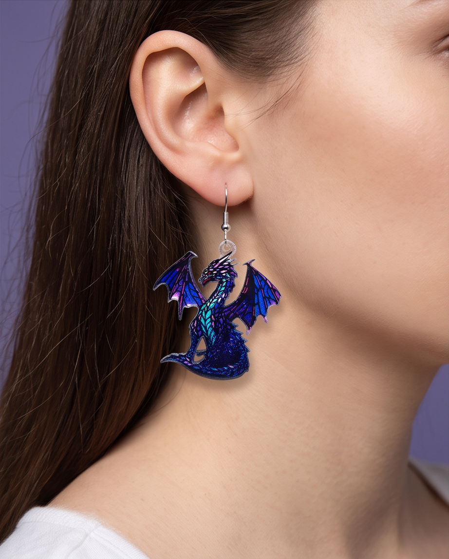 Blue Dragon Earrings