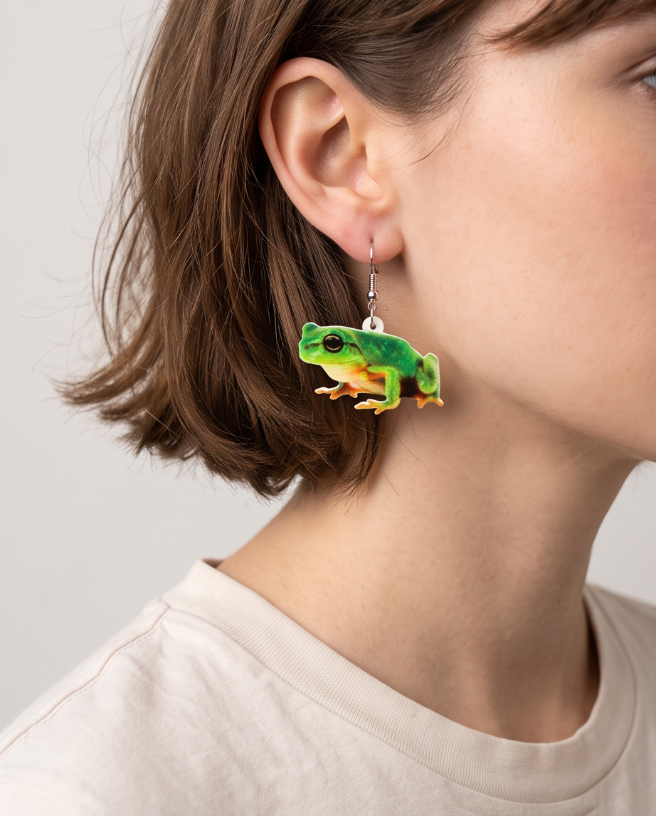 Real Frog Earrings