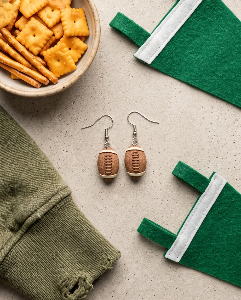 Hypoallergenic Stainless Steel Football Earrings Australia
