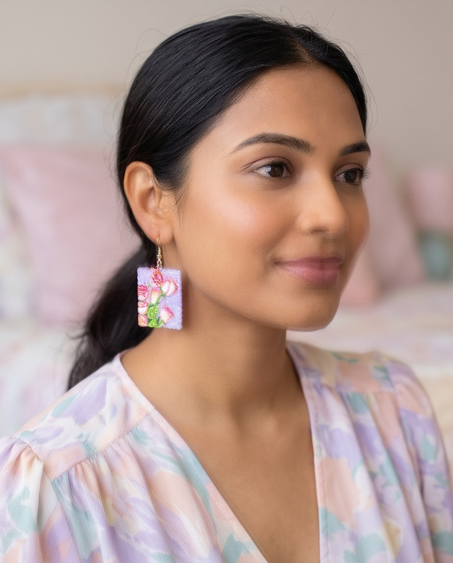 Art Deco rose Earrings