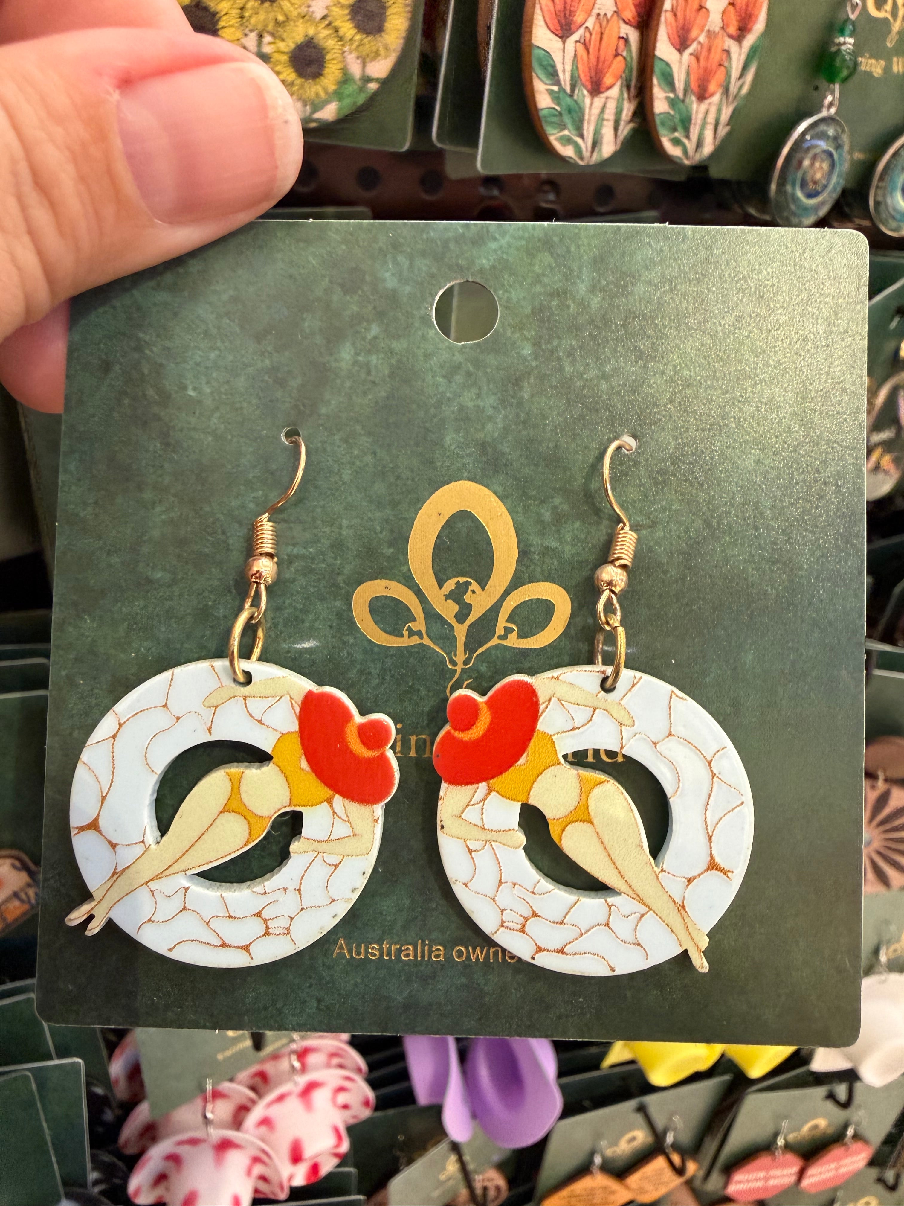 Stainless Steel Acrylic Swimming Lady Earrings Australia