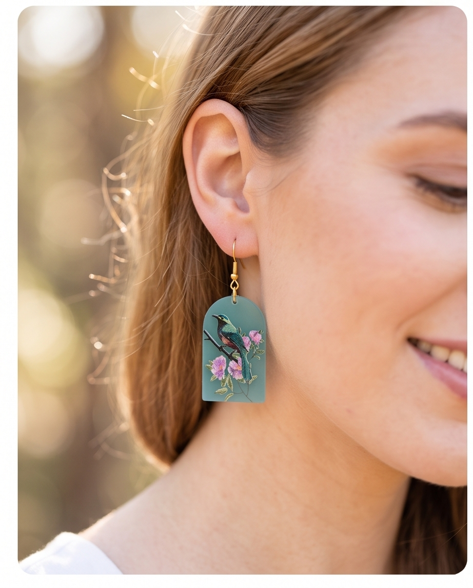 Flower and bird arch Earrings