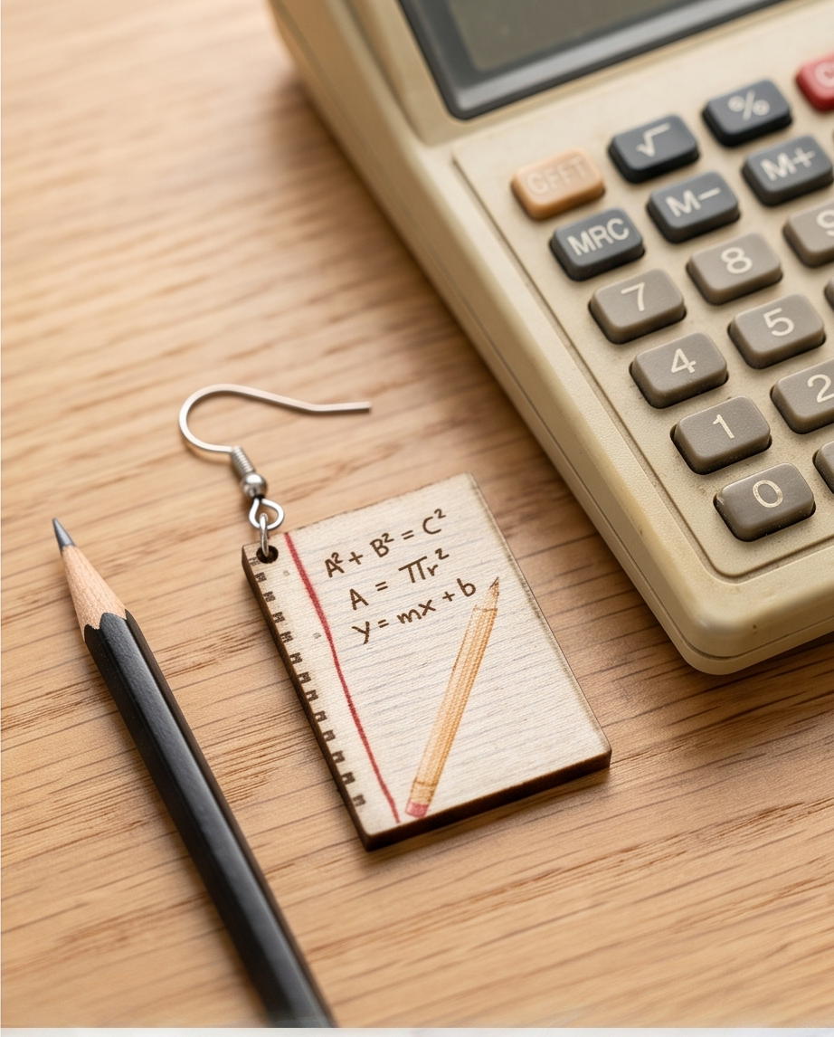 Hypoallergenic Stainless Steel Maths book Earrings Australia