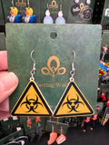 Stainless Steel Biohazard Warning Sign Earrings Australia