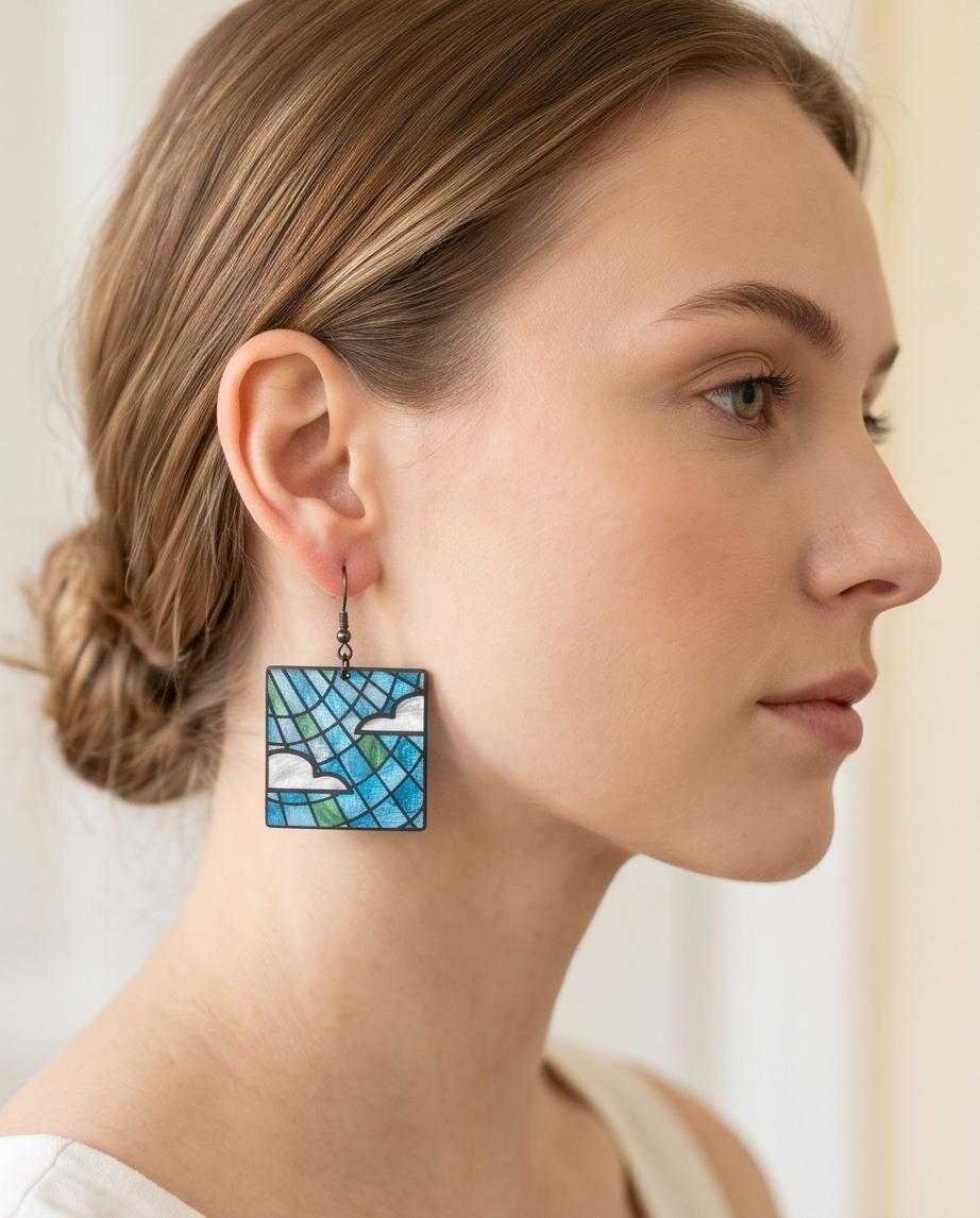 Stain glass sky Earrings