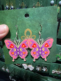 Stainless Steel Pink and Purple Butterflies Earrings Australia