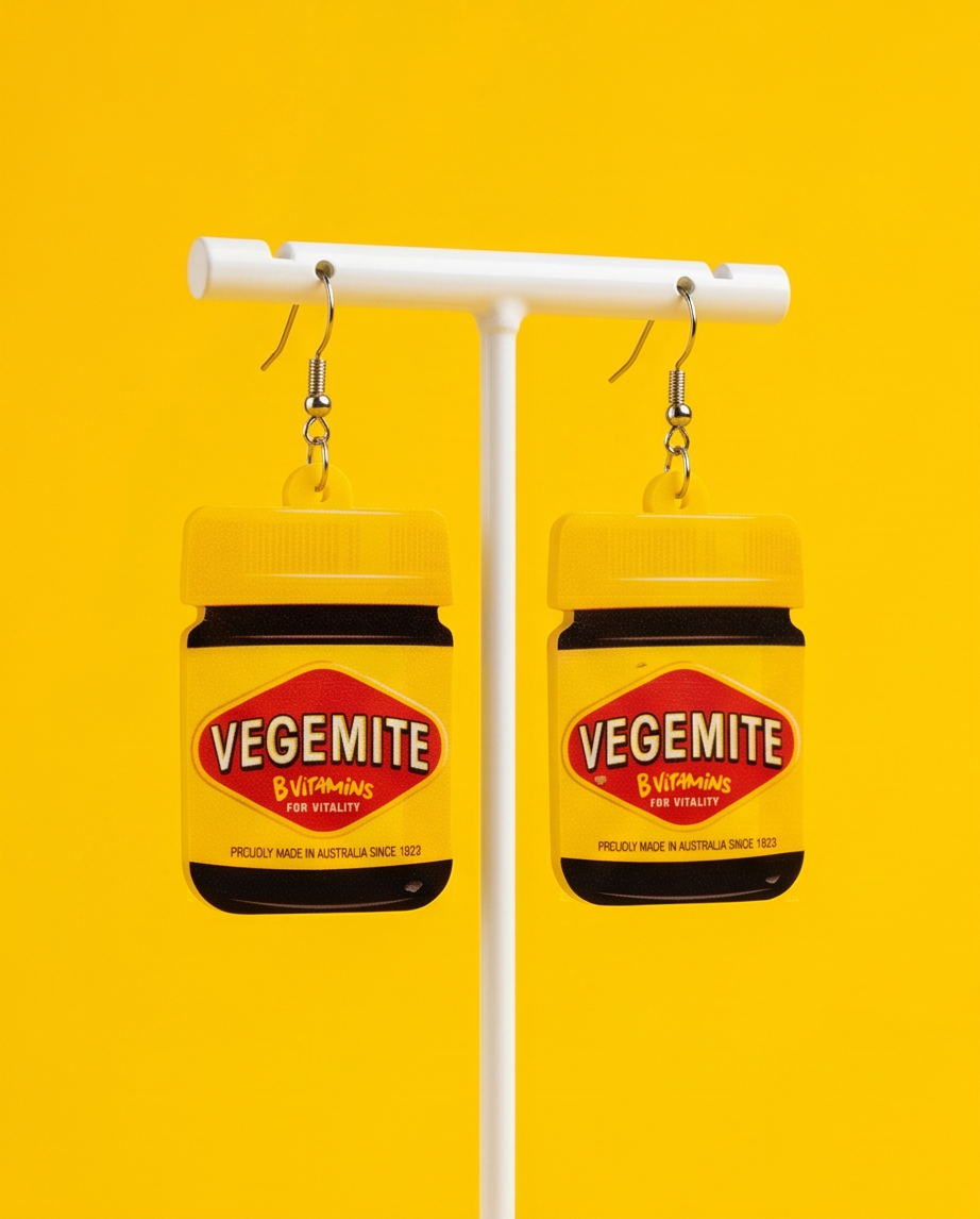 Hypoallergenic Stainless Steel Vegemite Earrings Australia