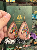 Stainless Steel Wooden Horse Earrings Australia