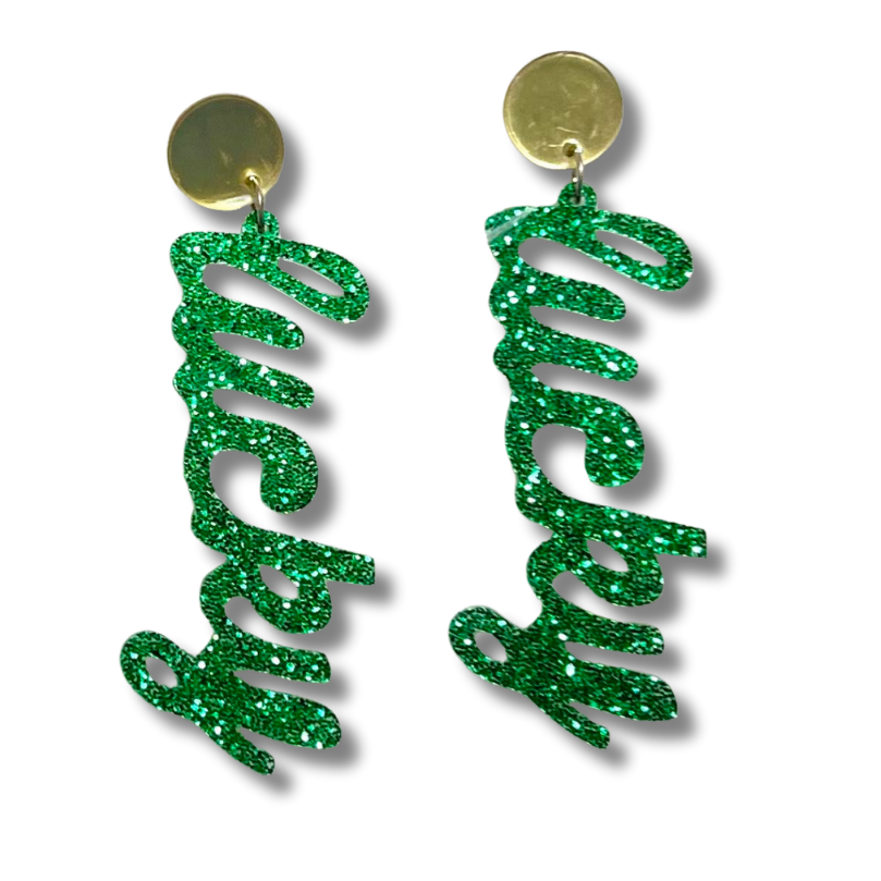 Stainless Steel Acrylic St Patrick’s Day Earrings Australia