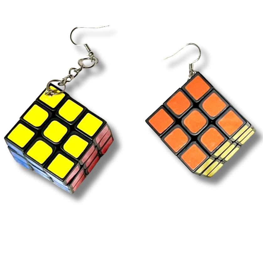 Stainless Steel Rubix Cube Earrings Australia