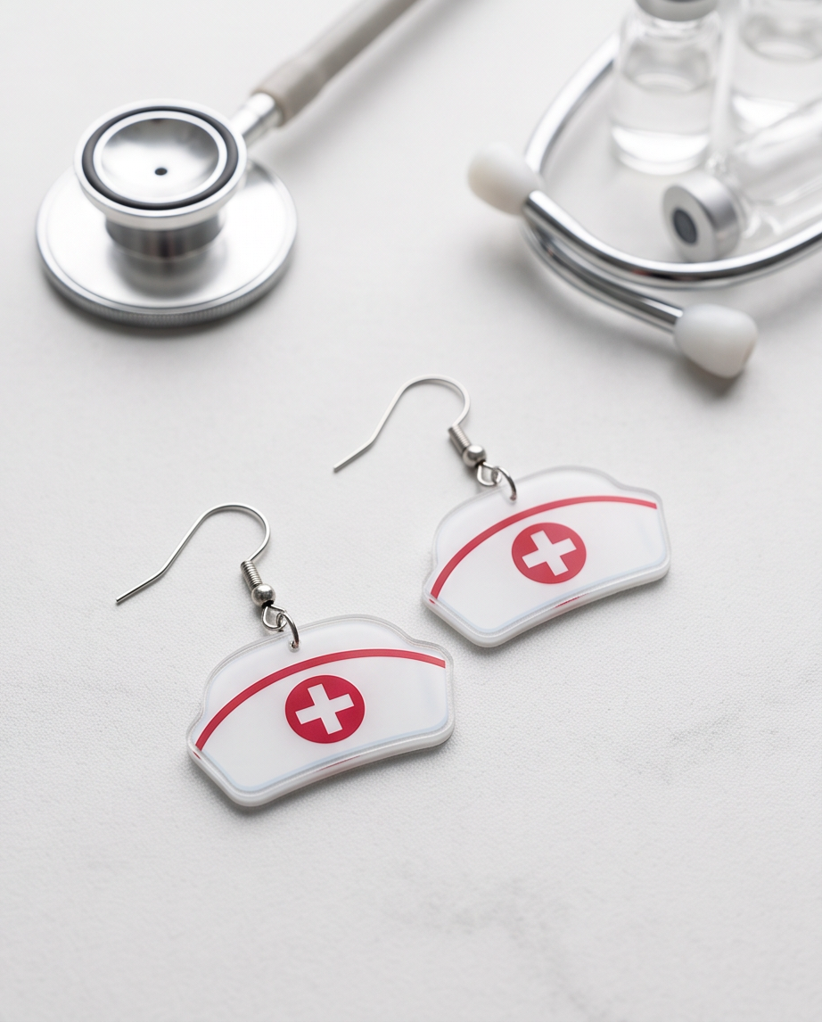 Hypoallergenic Stainless Steel Nurse hat Earrings Australia