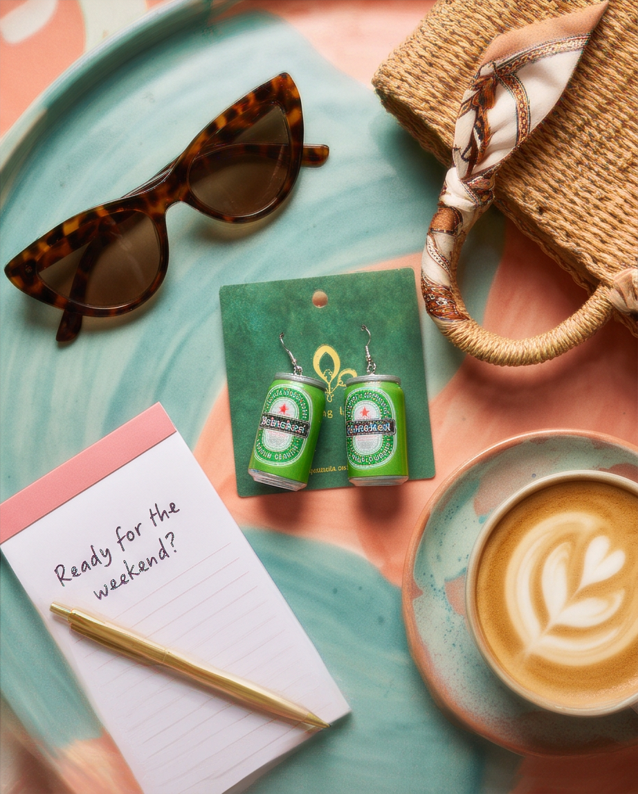 Heineken Beer Earrings