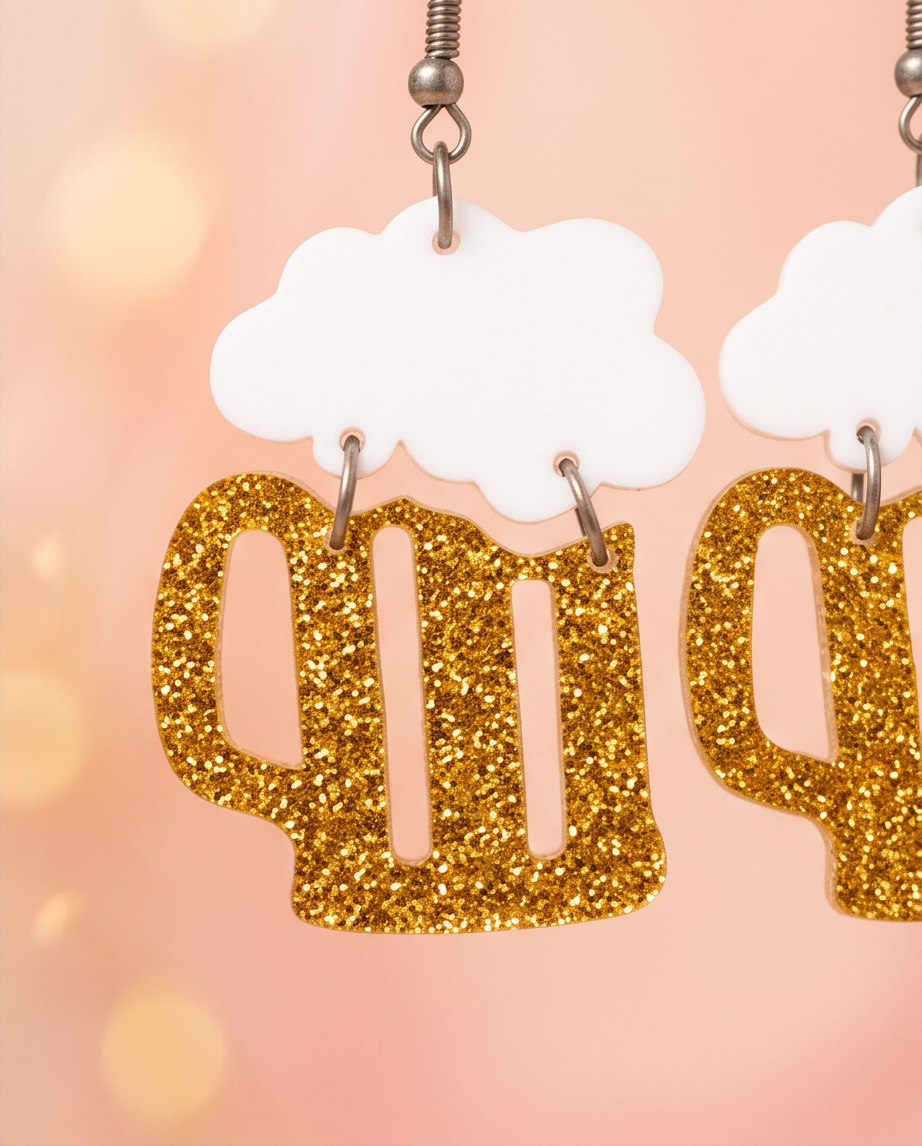 Hypoallergenic Stainless Steel 2D Beer Mug Earrings Australia (Copy)