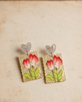 Heart dangle rose Earrings