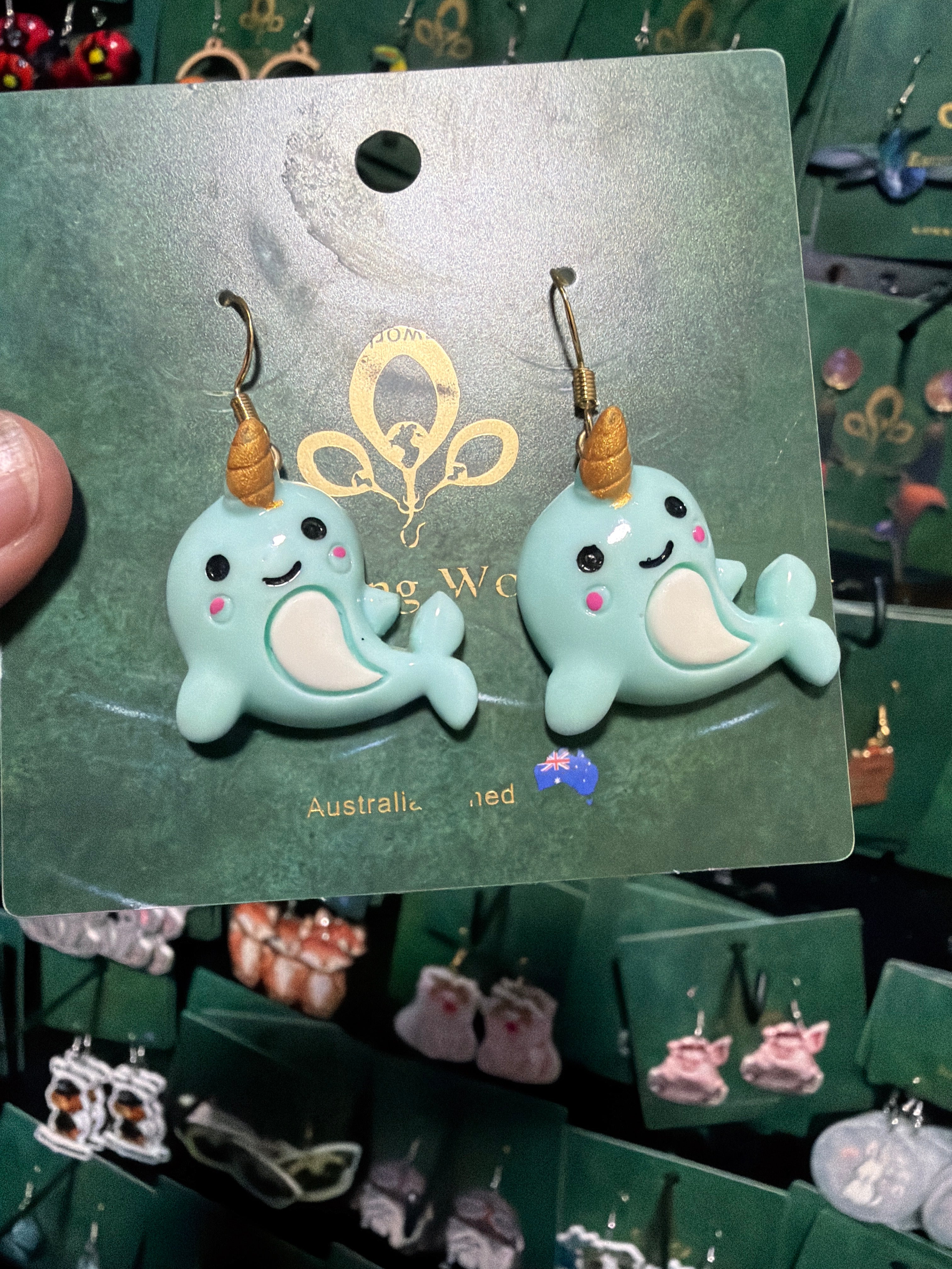 Stainless Steel Narwhal Earrings Australia