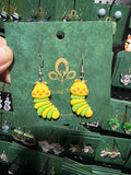 Stainless Steel Green Worm Earrings Australia