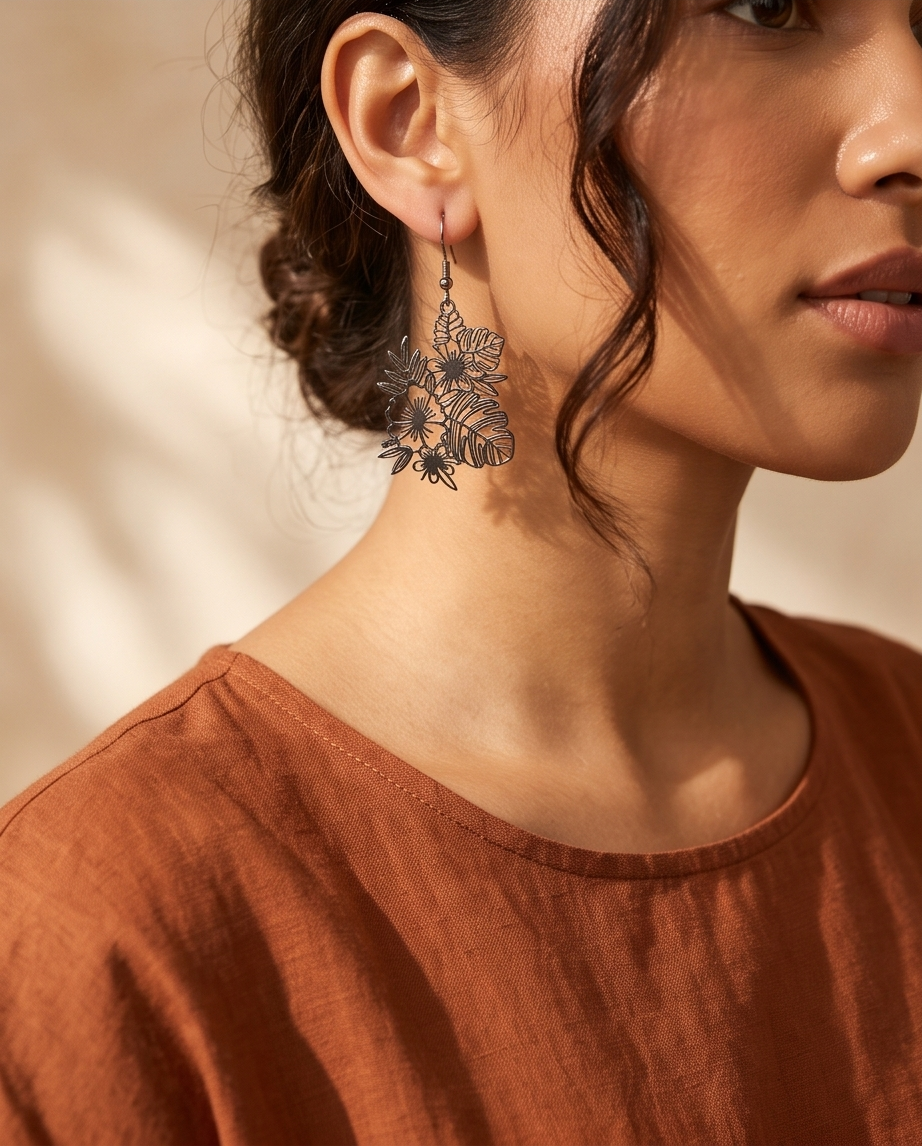 Metal Flower Earrings