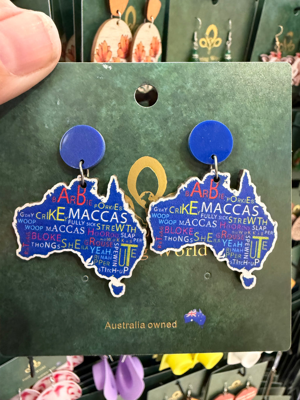 Stainless Steel Acrylic Australia Word Earrings Australia