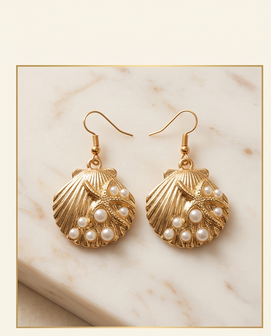 Shell and pearl Earrings