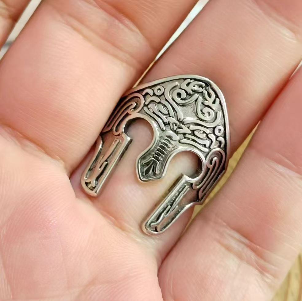 Stainless Steel Roman Helmet Adjustable Ring | Fantasy Jewelry Australia