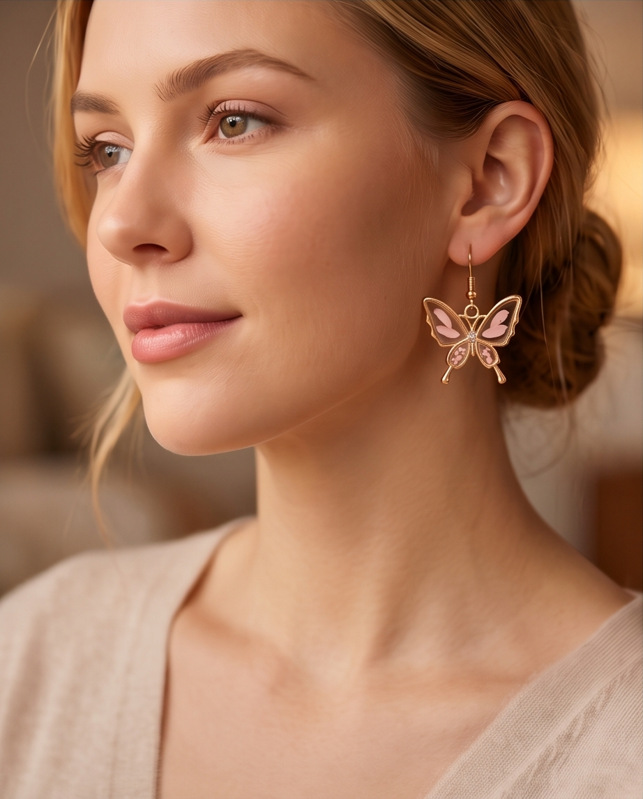 Butterfly flower resin Earrings