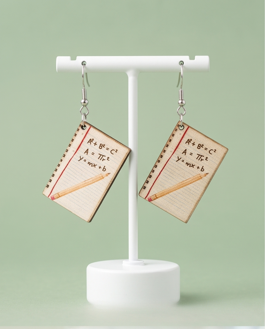 Hypoallergenic Stainless Steel Maths book Earrings Australia