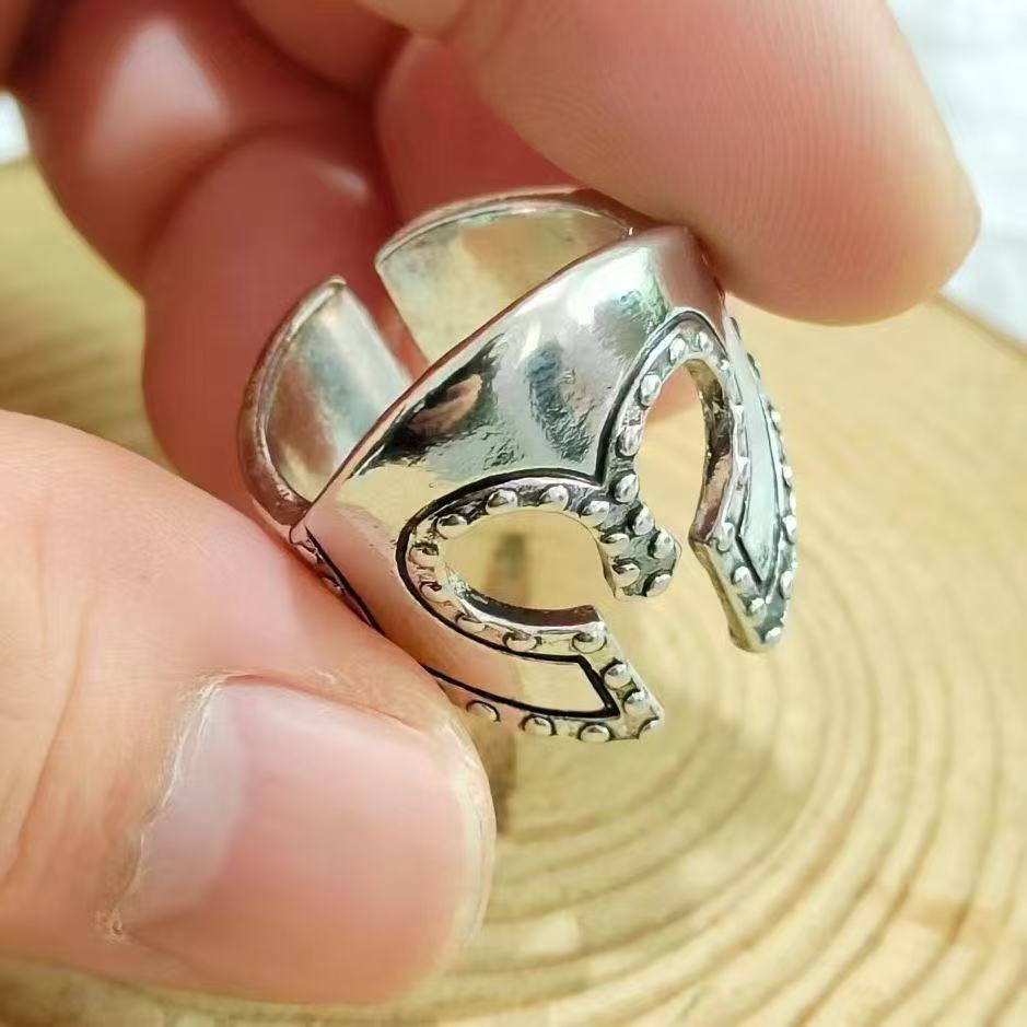 Stainless Steel Roman Helmet Adjustable Ring | Fantasy Jewelry Australia