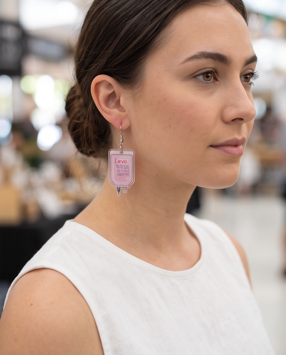 Hypoallergenic Stainless Steel IV Bags Earrings Australia