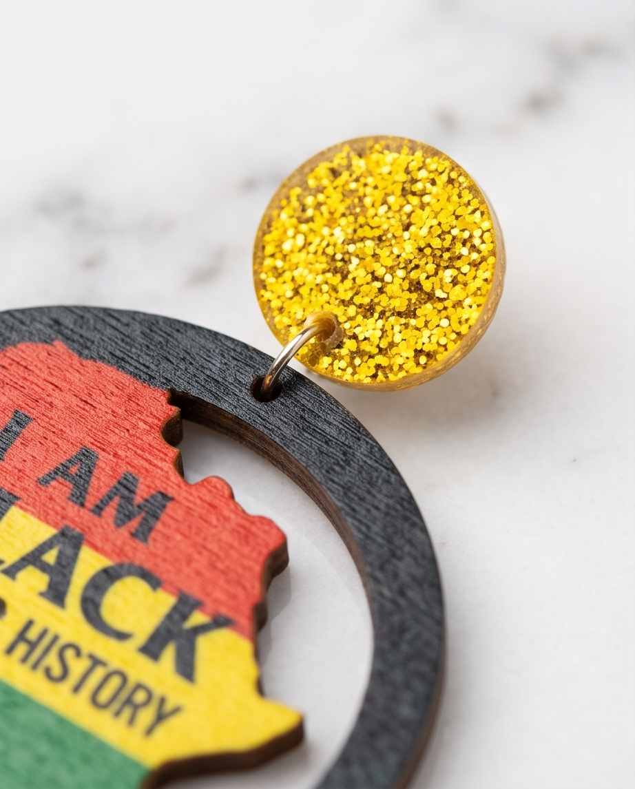 Hypoallergenic Stainless Steel Black History Earrings Australia
