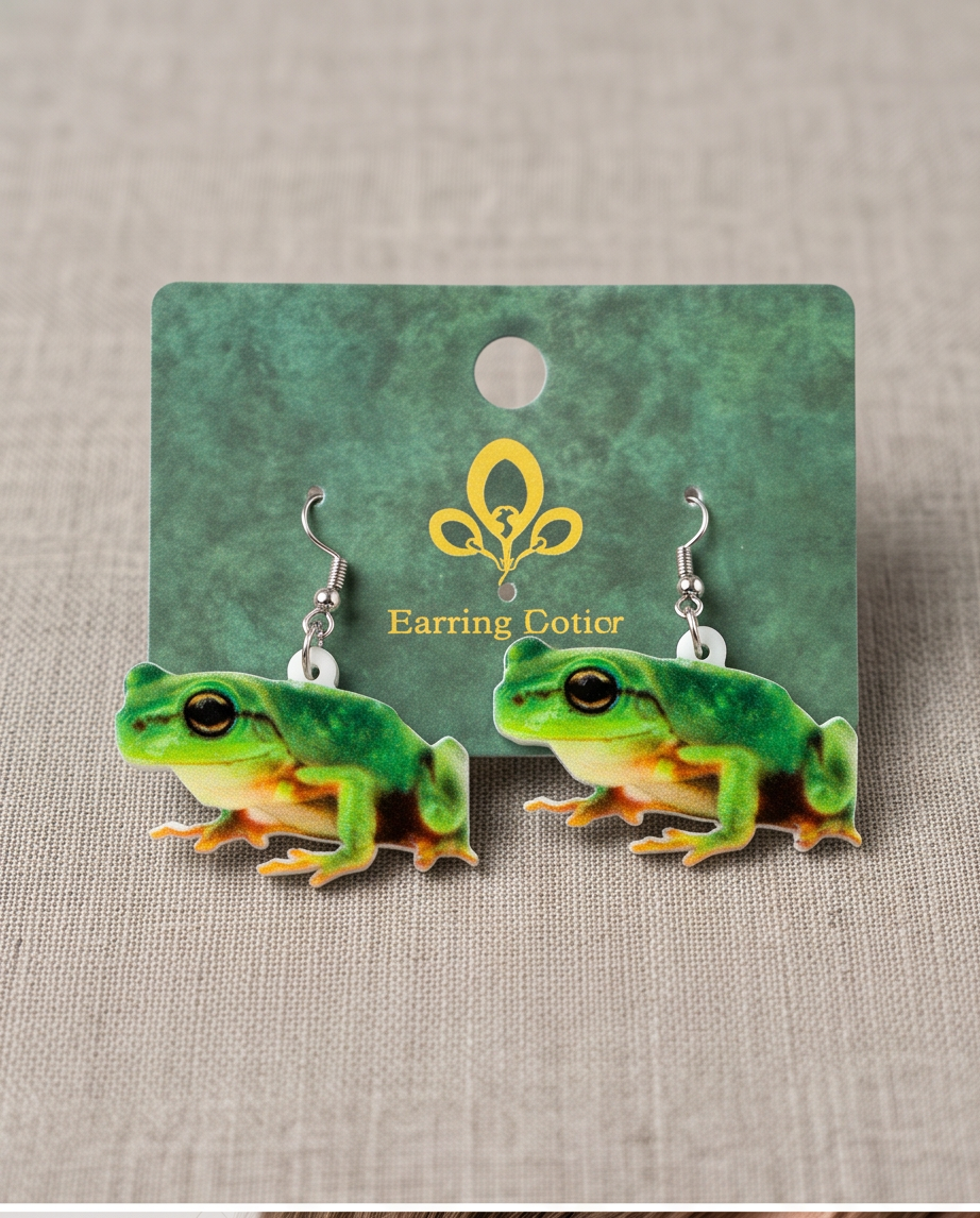 Real Frog Earrings