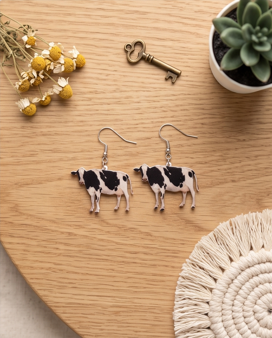 Small Whole Cow Earrings