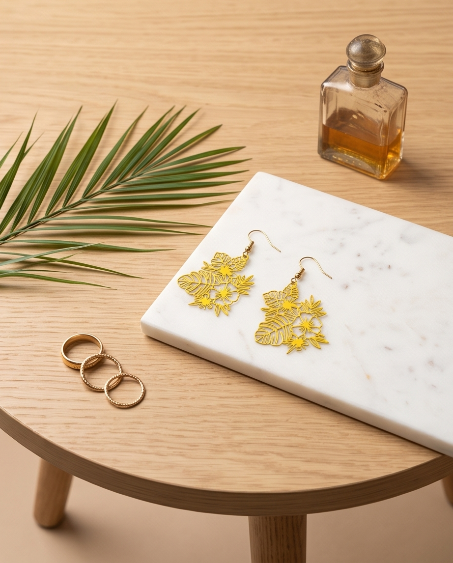 Metal Flower Earrings