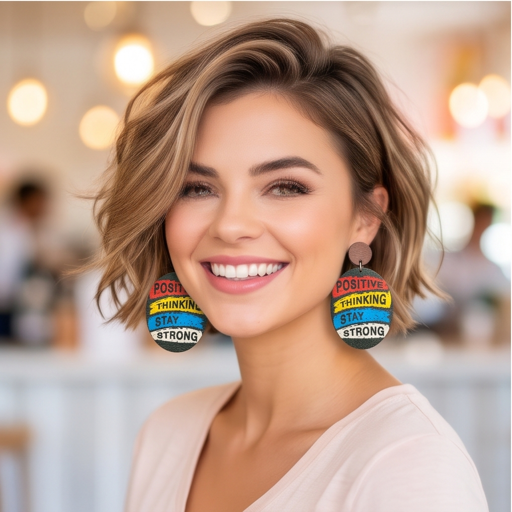Hypoallergenic Stainless Steel Positive thinking Earrings