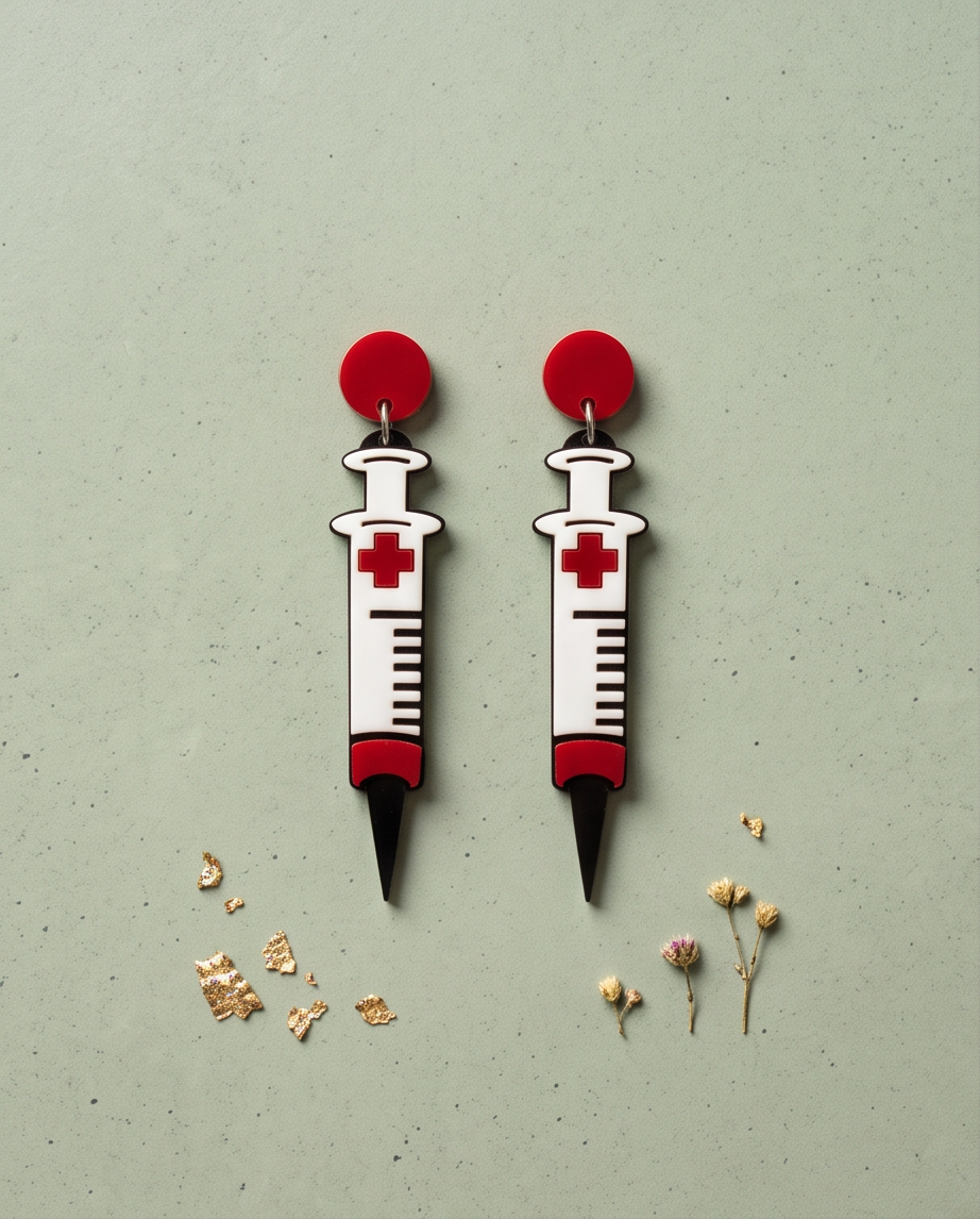Hypoallergenic stainless steel Big Needle Earrings Australia