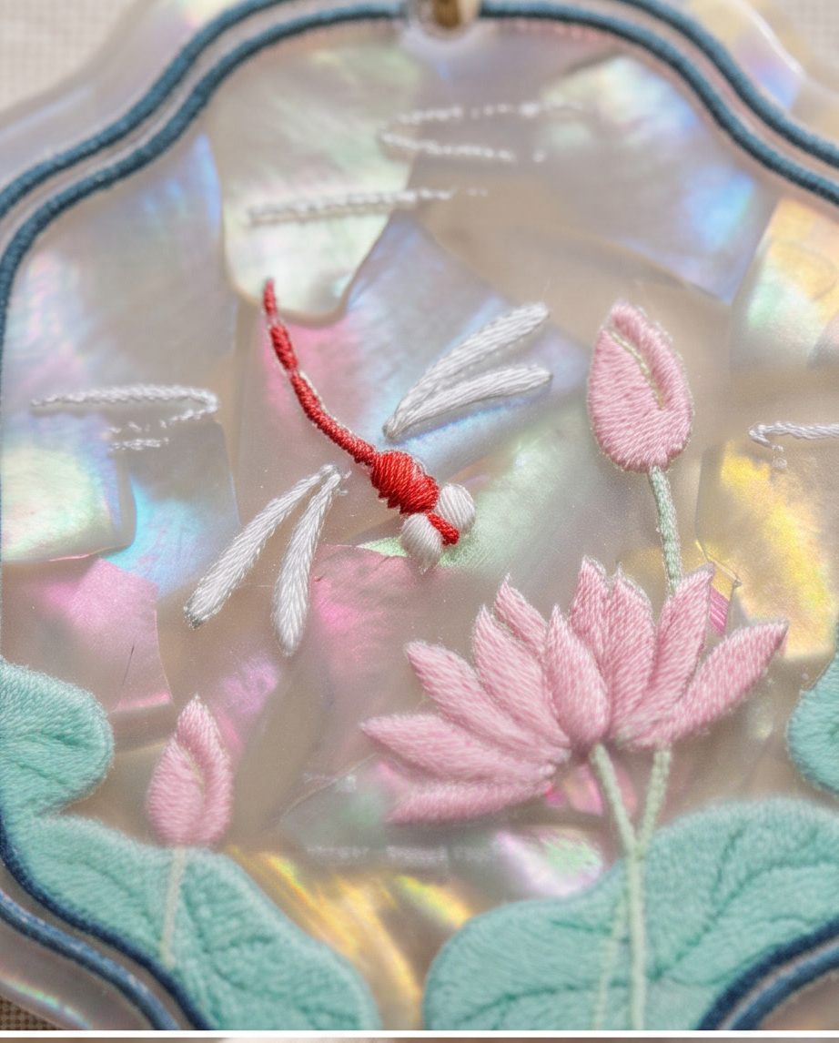 Marble dragonfly and lily Earrings