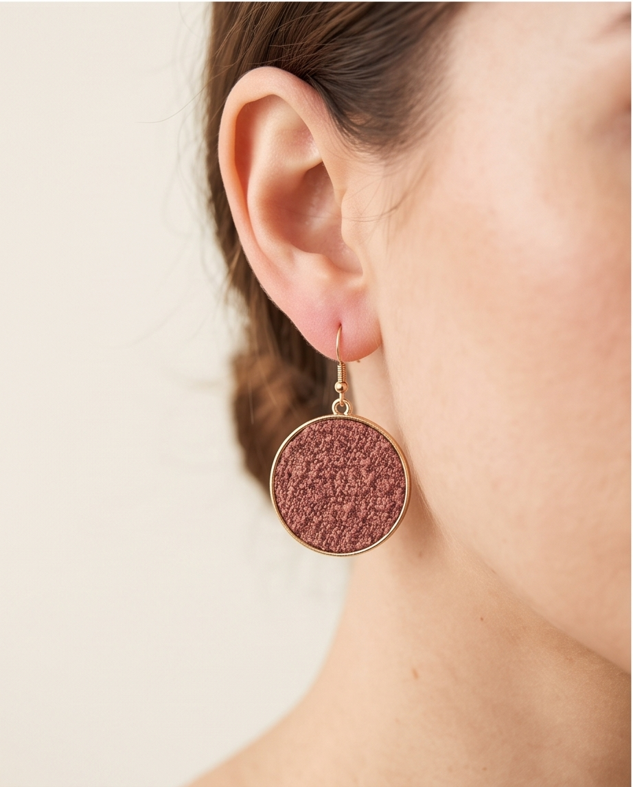 Round cork Earrings