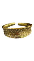 Stainless Steel Gold Plated Floral Bangle