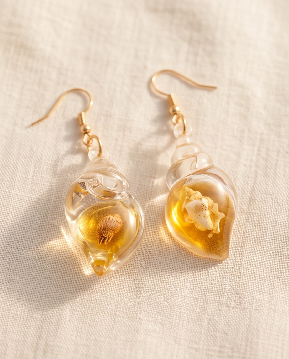 Yellow sea shell Earrings