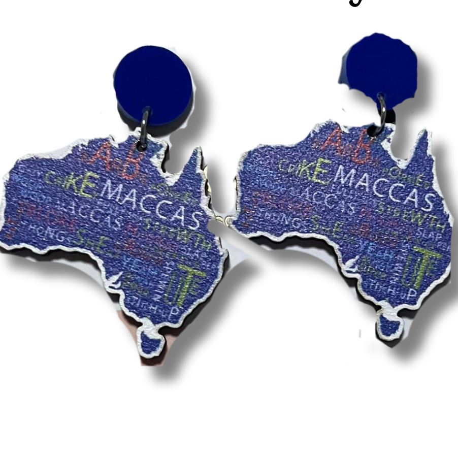 Stainless Steel Acrylic Australia Word Earrings Australia
