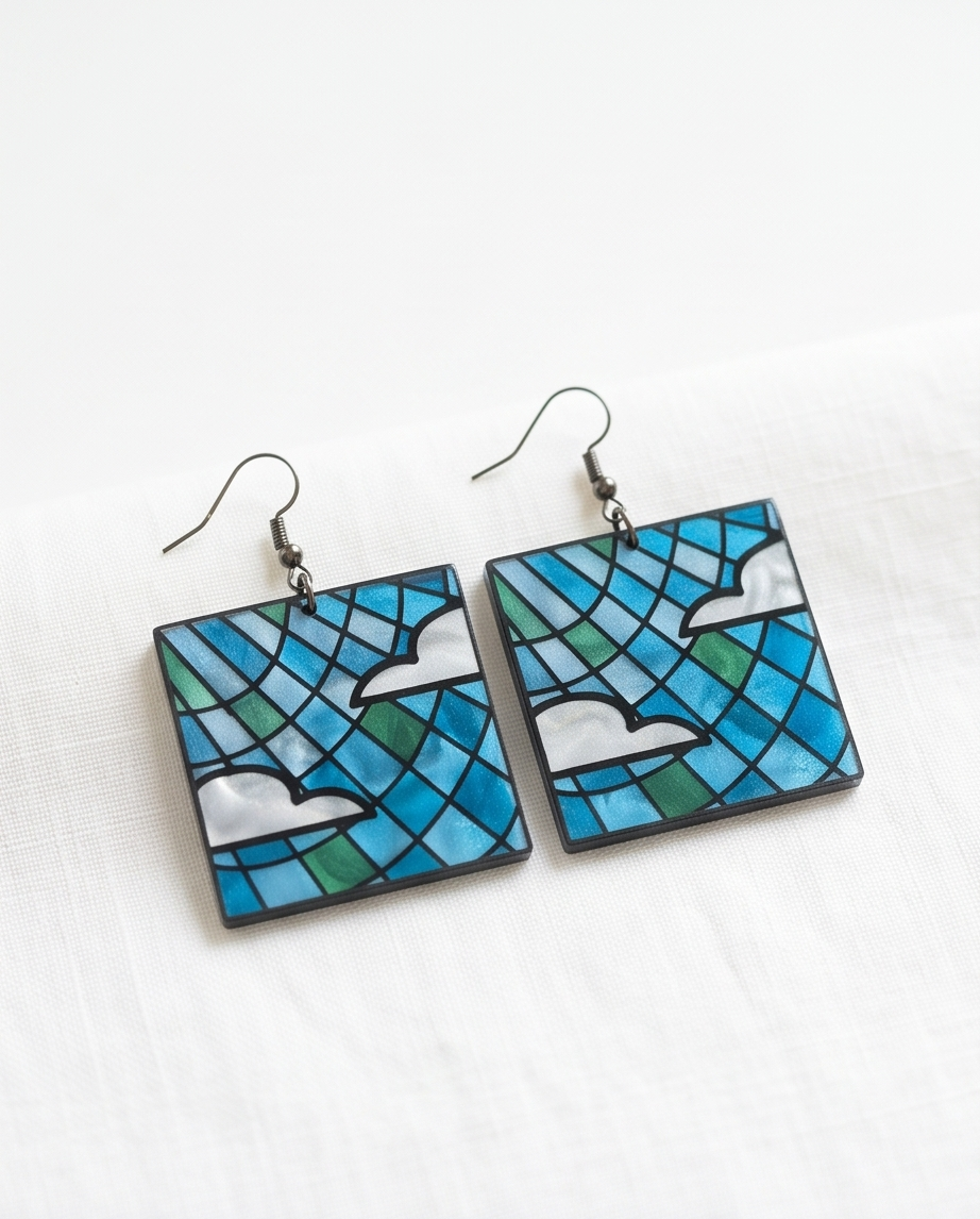 Stain glass sky Earrings