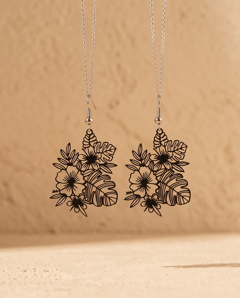Metal Flower Earrings