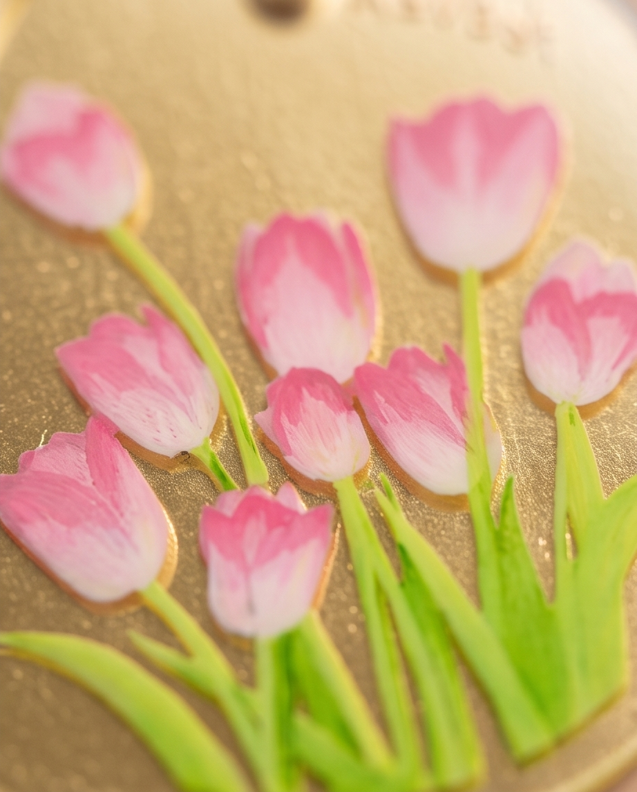 Shiny pink Tulip Earrings