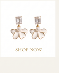 Flower drop and crystal Earrings