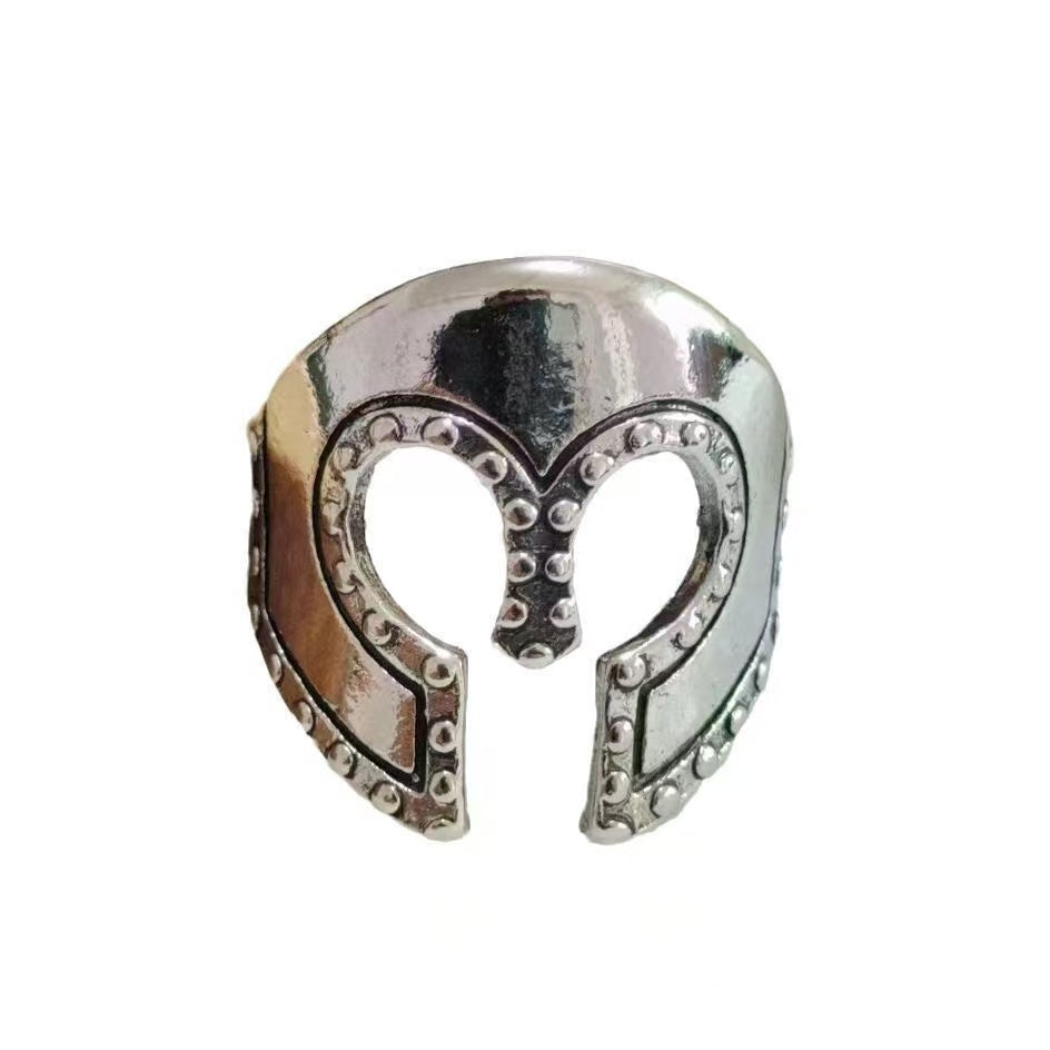 Stainless Steel Roman Helmet Adjustable Ring | Fantasy Jewelry Australia