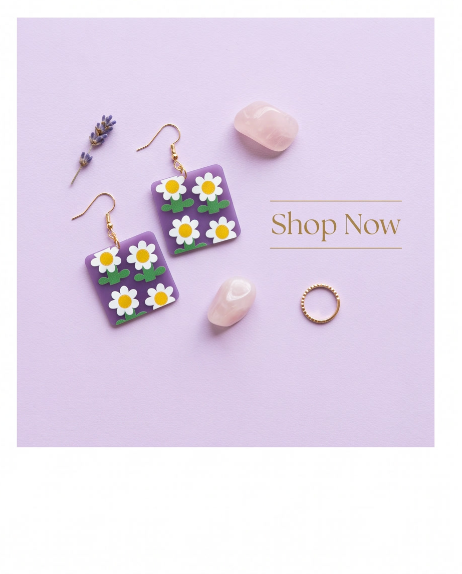 Daisy square Earrings