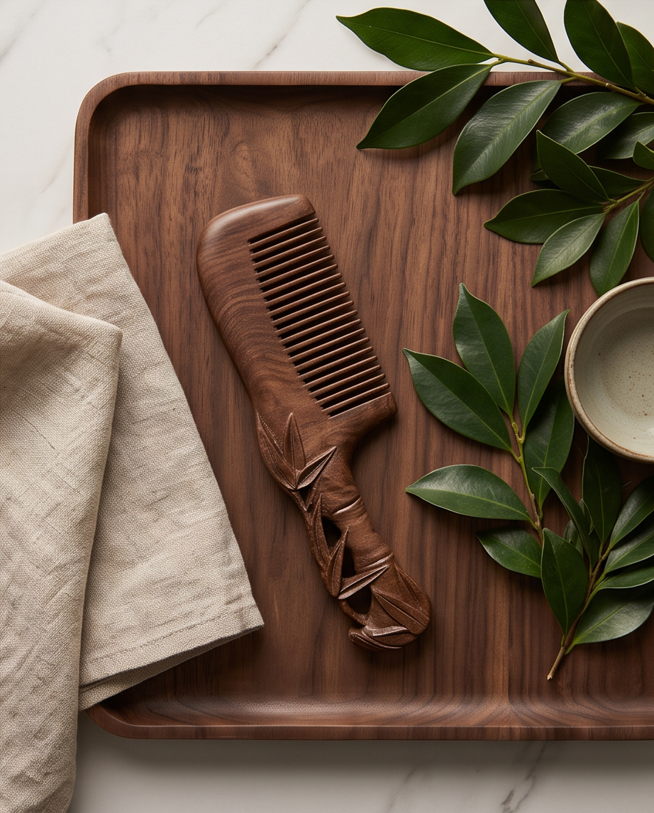 Sandalwood Bamboo brush comb